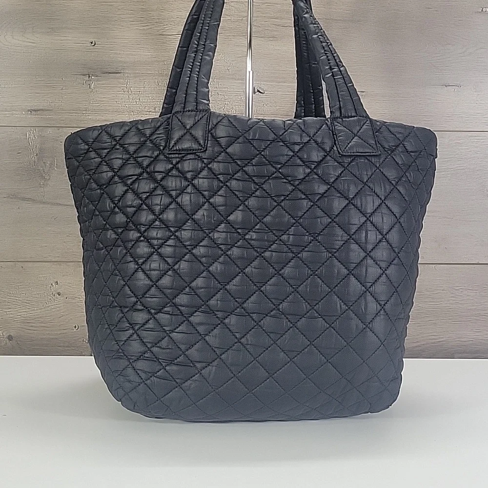 Large MZ Wallace Metro  Quilted Black Nylon Tote Bag